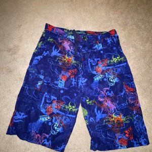 Koman Jeans Blue Graphic Board Shorts Swim Trunks